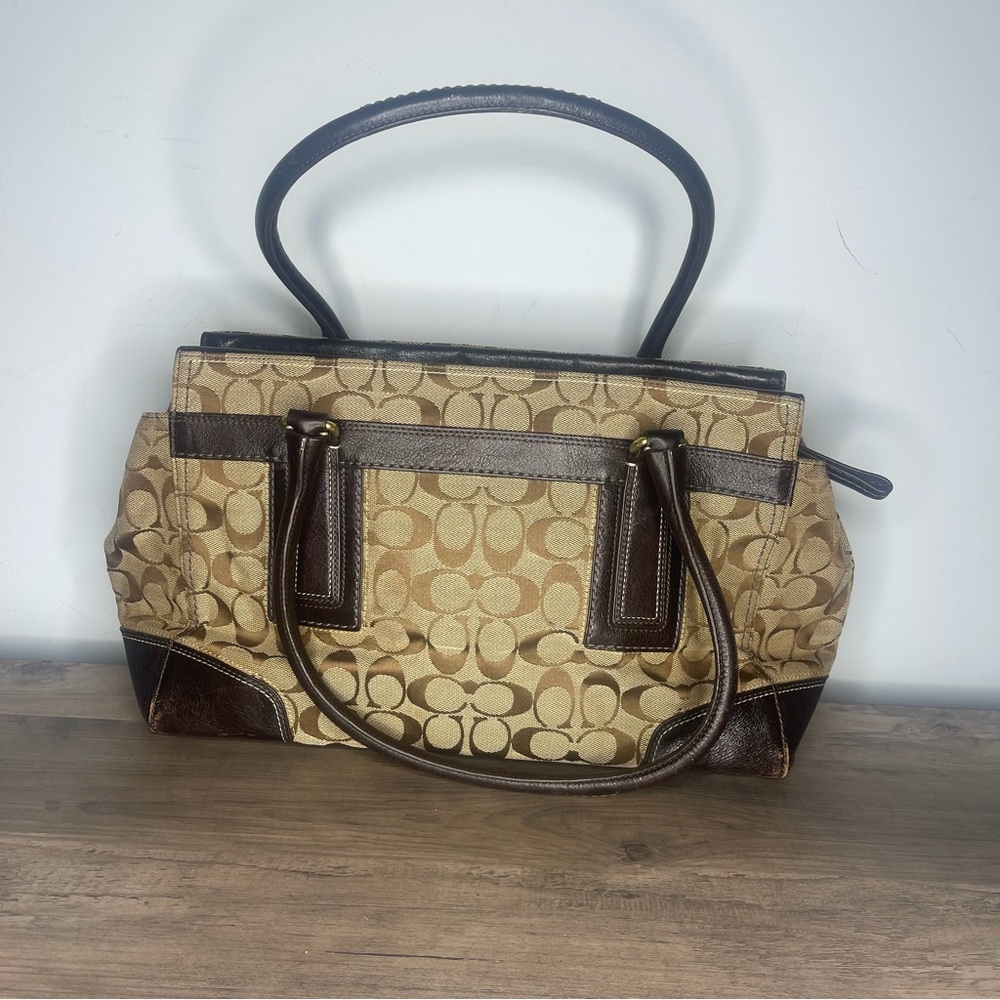 Vintage brown Coach signature Hampton purse handbag - Picture 2 of 9